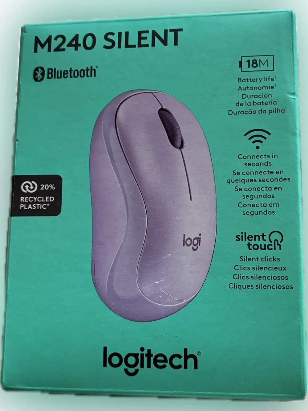 Logitech M240 Wireless Mouse - Lavender